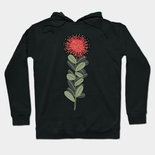 Red and Green stylized pohutakava bloom Hoodie